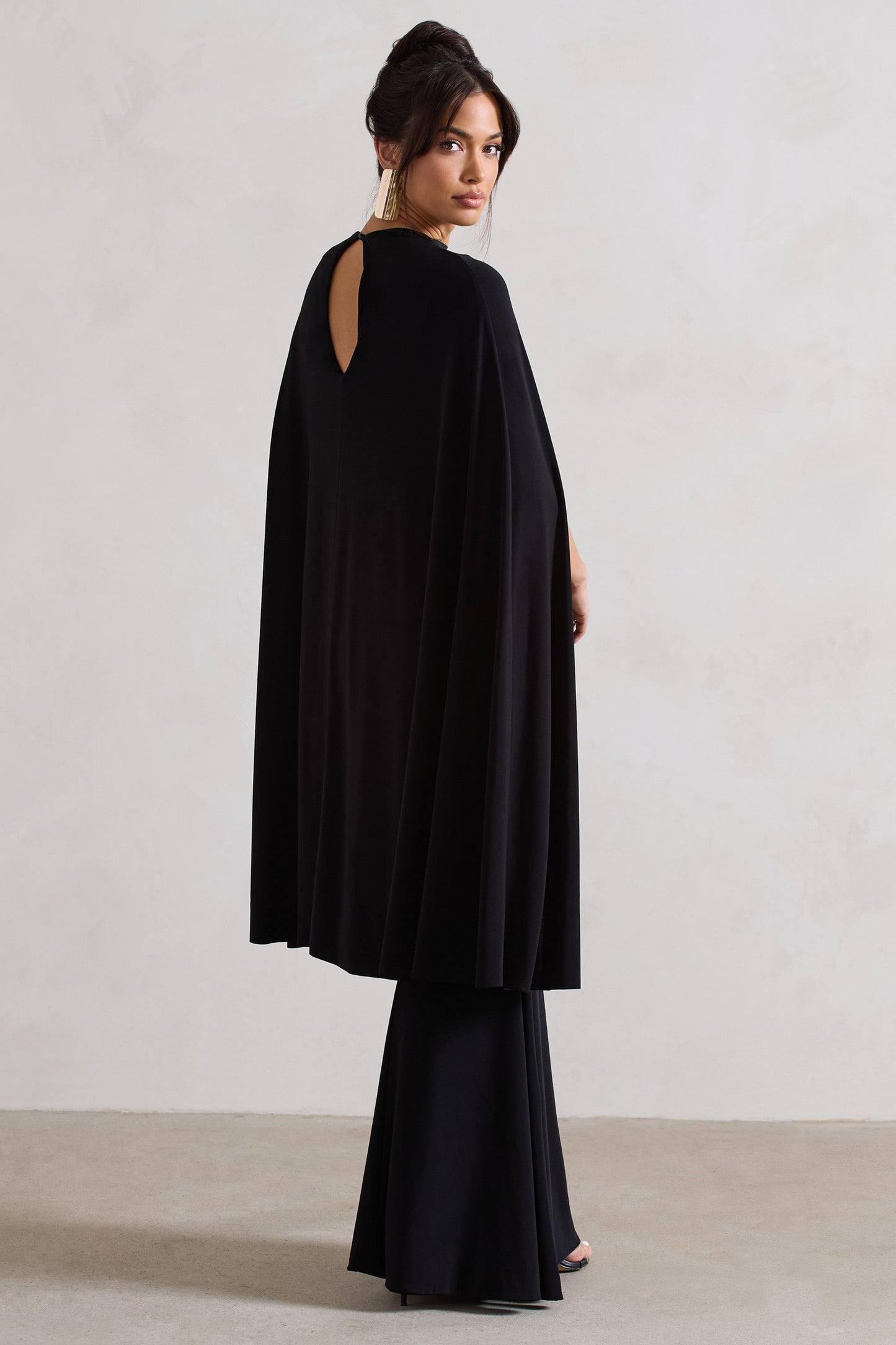 Noctura Black High-Neck Maxi Dress