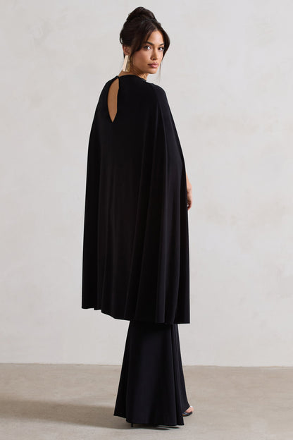 Noctura Black High-Neck Maxi Dress