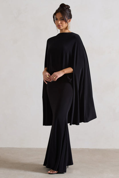 Noctura Black High-Neck Maxi Dress