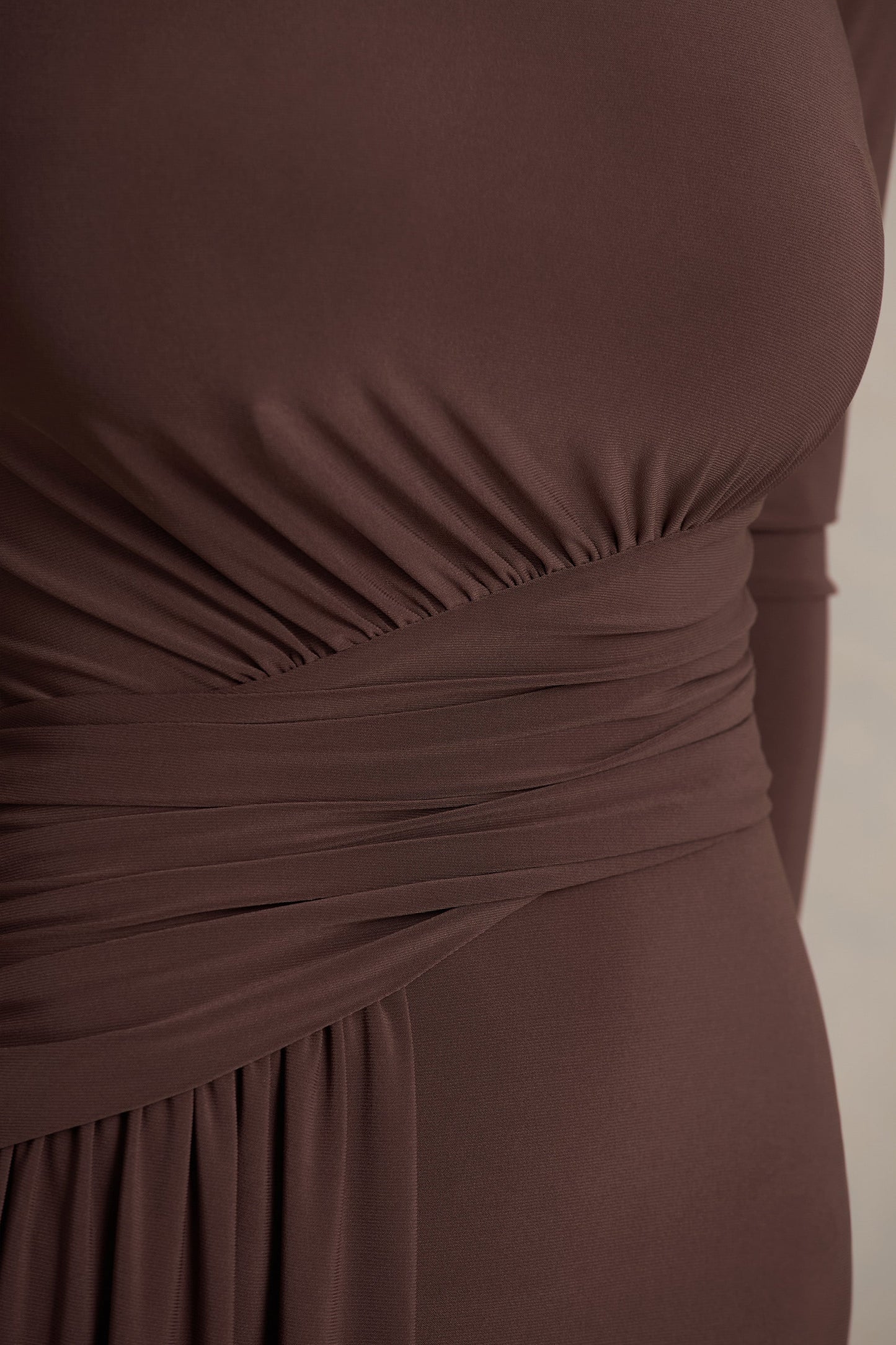 Sorella Brown Boat-Neck Maxi Dress